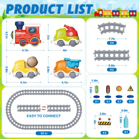 Letapapa locomotive and trucks attach magnetically for easy reconfiguration.
