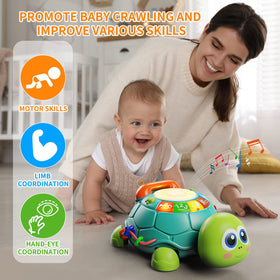 Letapapa turtle beads on the side support finger dexterity during play