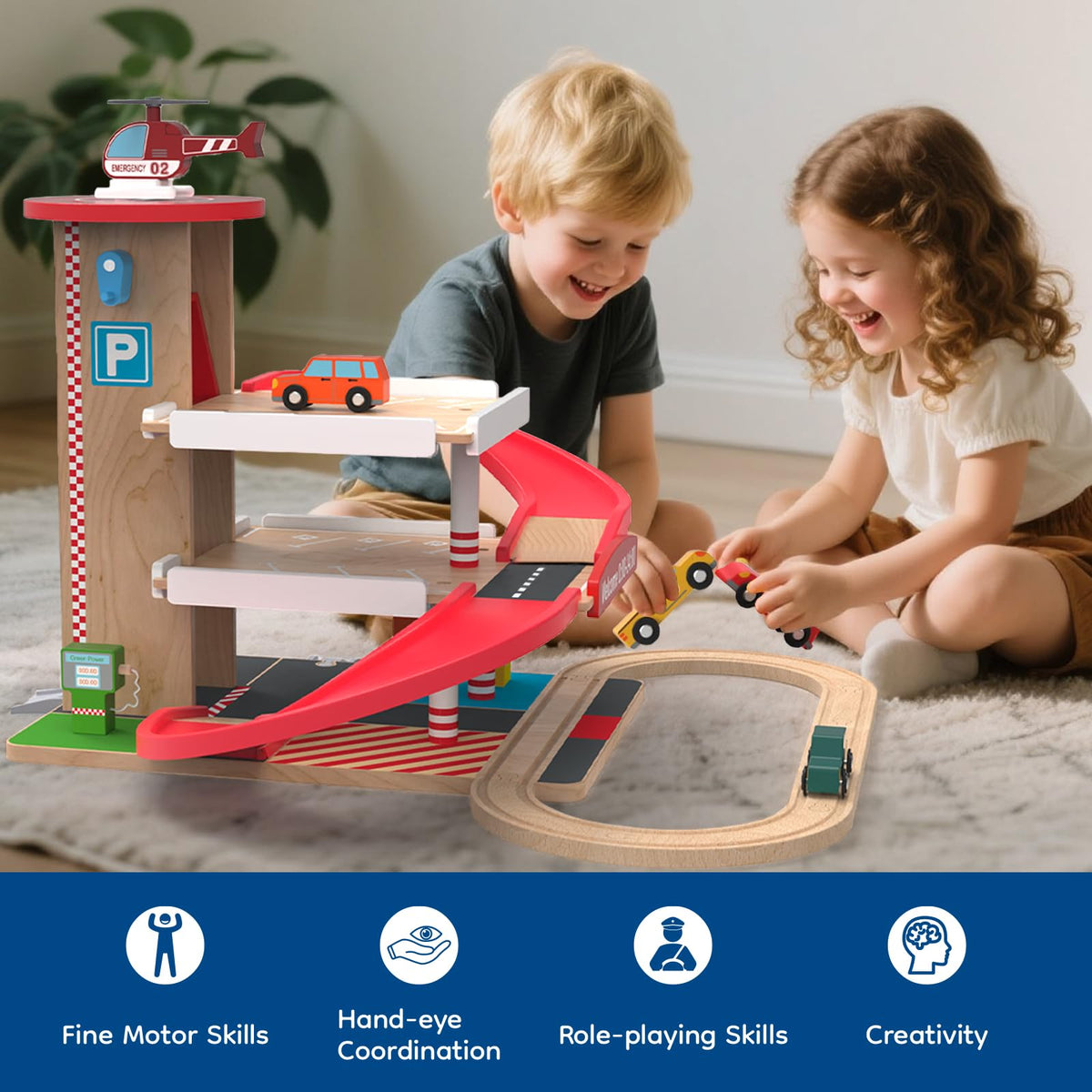 Letoiz toy car garage gas station: fueling play in a wooden garage