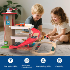 Letoiz toy car garage gas station: fueling play in a wooden garage