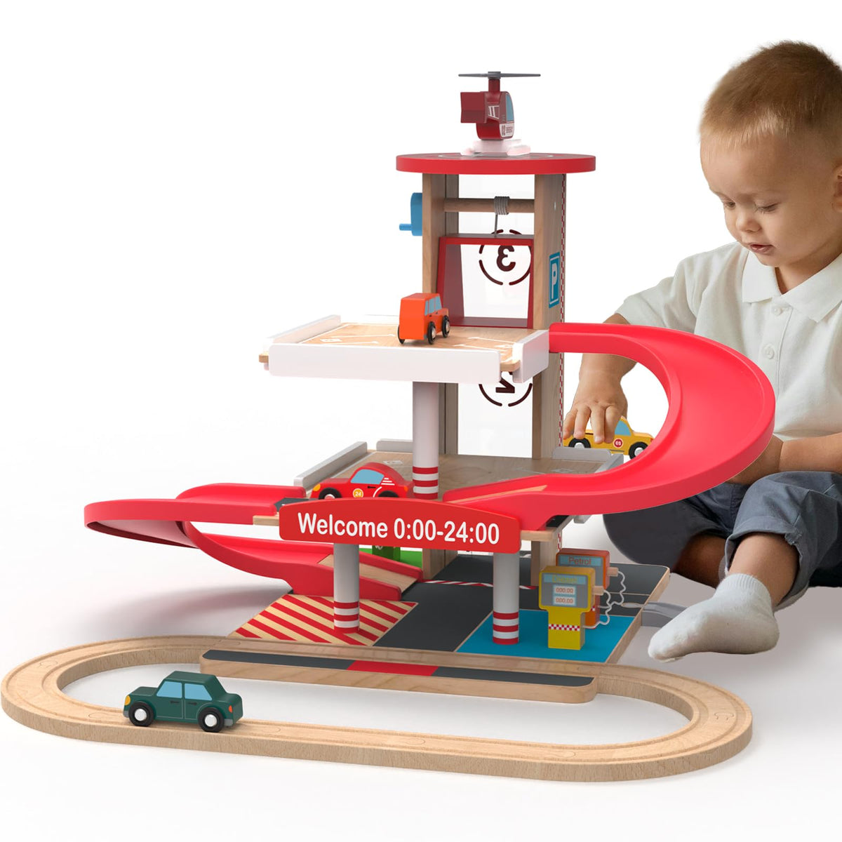 Letoiz toy car garage rails: multi-level parking setup for imaginative play