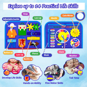 Letoya Ocean Busy Board features zipping tasks for on-the-go play and coordination.