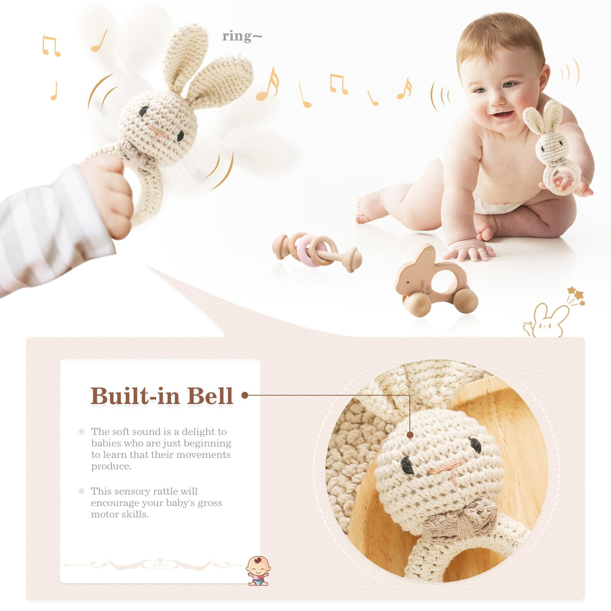 Let's Make Push Car Rattle designed for tiny hands and on-the-go play.