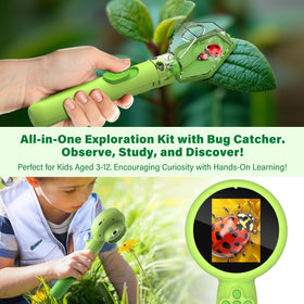 LEUOA microscope with bug catcher clip showcases real insects up close