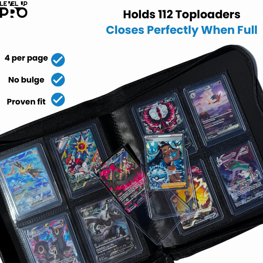 Level Up Pro Toploader Binder matte black cover for durable protection