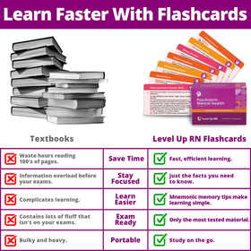 Level Up RN flashcards in hand as a portable study aid