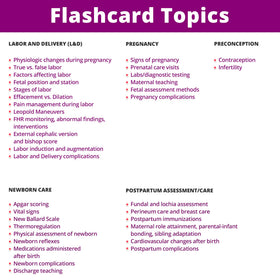 Level Up RN maternity flashcards card detail highlighting mnemonic tips