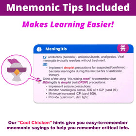 Level Up RN pediatrics flash cards with durable glossy front and matte back