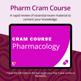 Level Up RN pharmacology flashcards digital access promo on screen.