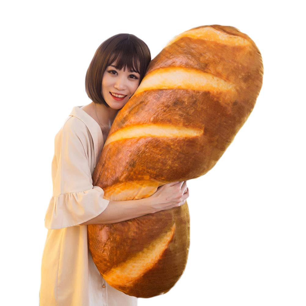 Levenkeness bread pillow with 3D toast shape for cozy decor and playful comfort