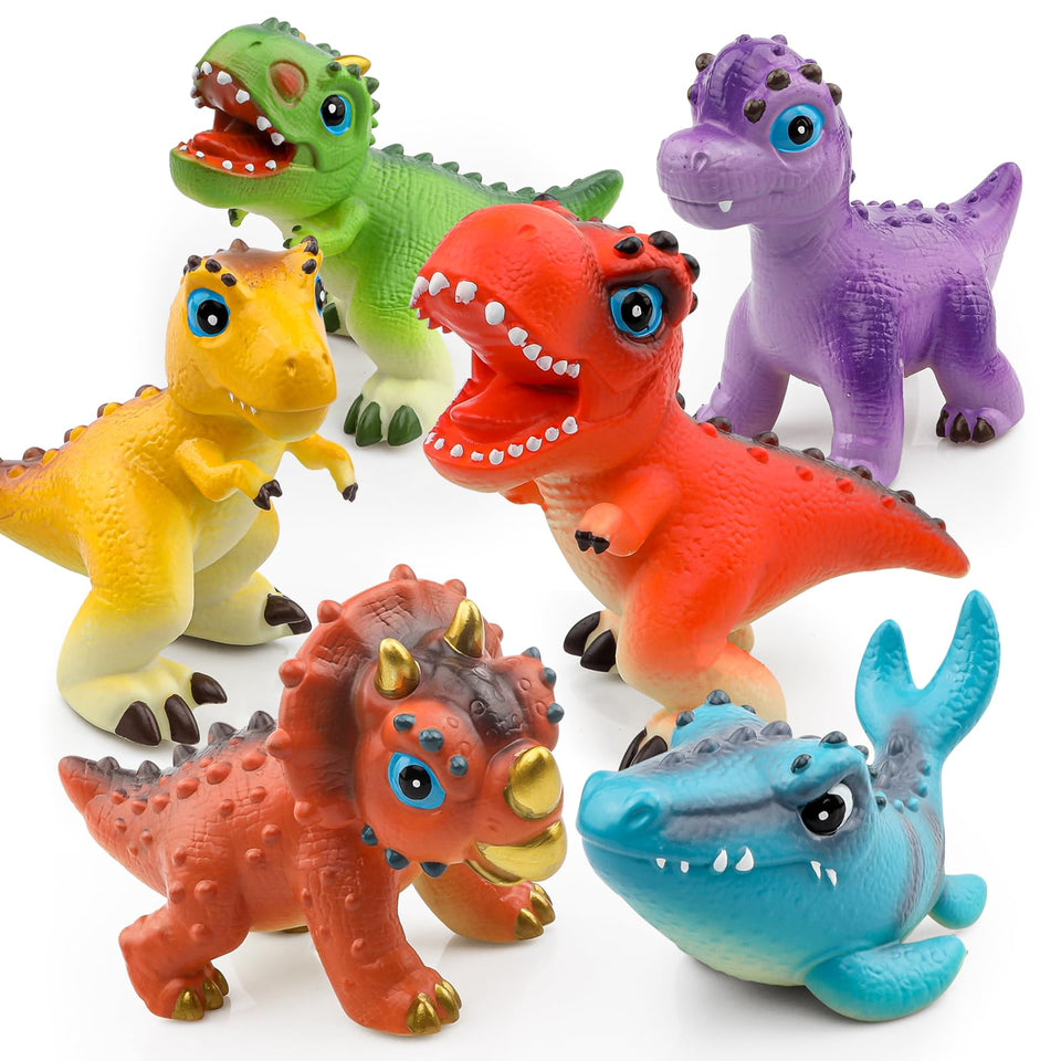 LEWAN Dinosaur Adventure Crew Rexy T-Rex squishy toy for imaginative play and sensory fun.