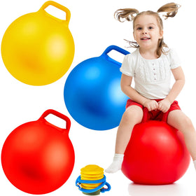 Lewtemi 18-inch red bouncy hopper ball with handle, ideal for balance practice.