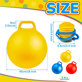 Lewtemi 18-inch yellow hopper ball with handle, promotes active play.