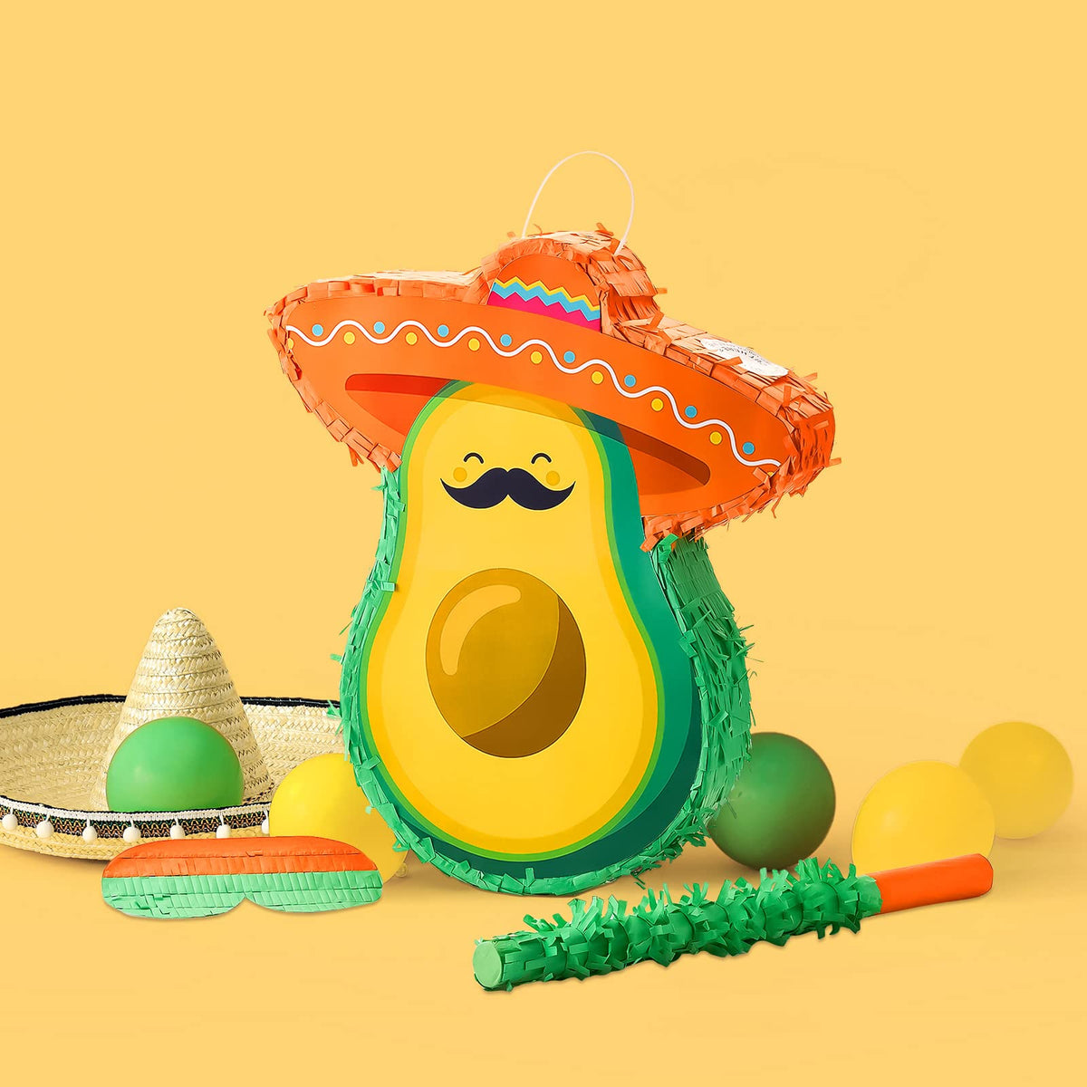 Lewtemi avocado pinata with dimension label for easy planning