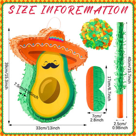 Lewtemi avocado pinata front view showing vibrant colors to attract guests