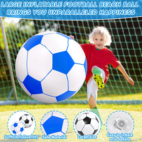 Lewtemi blue pattern beach soccer ball ready for pool and beach fun
