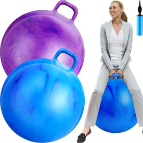 Lewtemi 31-inch gradient purple bouncing ball with handle for adult workouts