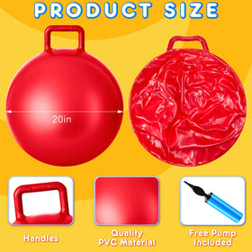 Lewtemi 20-inch blue bouncing ball with handle supports balance during workouts