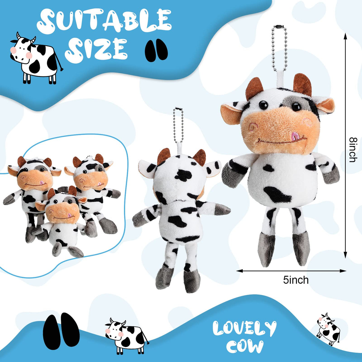 Lewtemi cow design plush with classic black and white charm