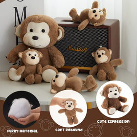 Lewtemi female monkey plush for storytelling and tea parties, encouraging social play.