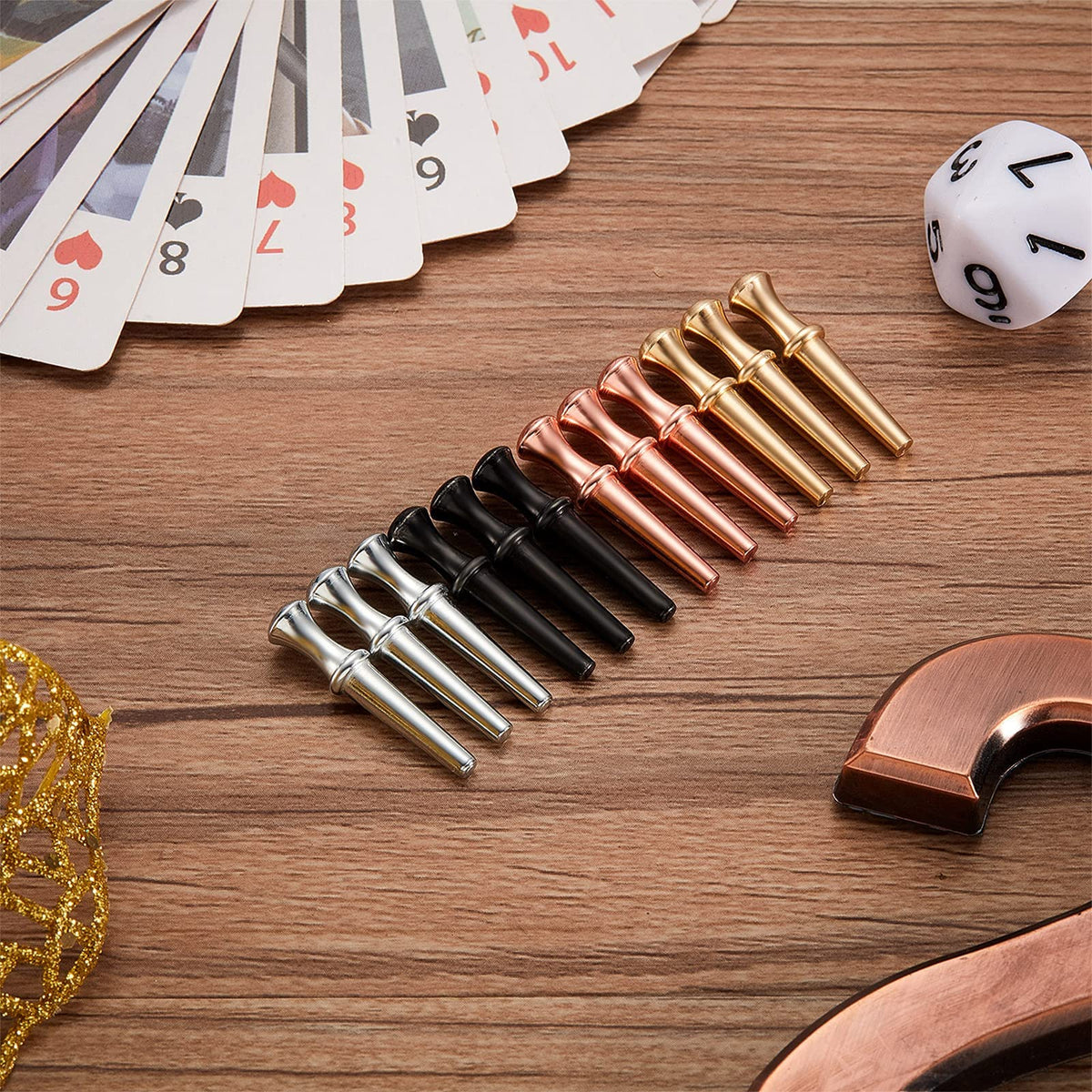 Lewtemi game night setup with colorful pegs for cribbage