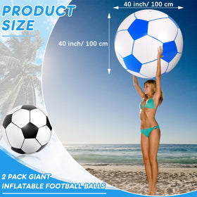Lewtemi 40-inch inflatable ball with black-blue pattern for parties and games