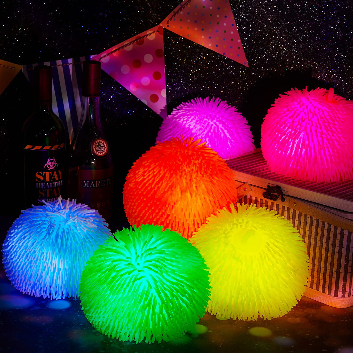 Lewtemi glow puffer ball mixed colors six-pack offers varied glow options