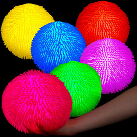 Lewtemi glow puffer ball yellow glows brightly for eye-catching night party fun