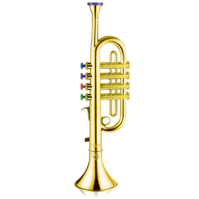 Lewtemi Gold Trumpet Toy front view enhances imaginative play and safe exploration for toddlers.