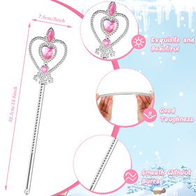 Lewtemi rhinestone accents crown and wand pair adds sparkle to dress-up moments.