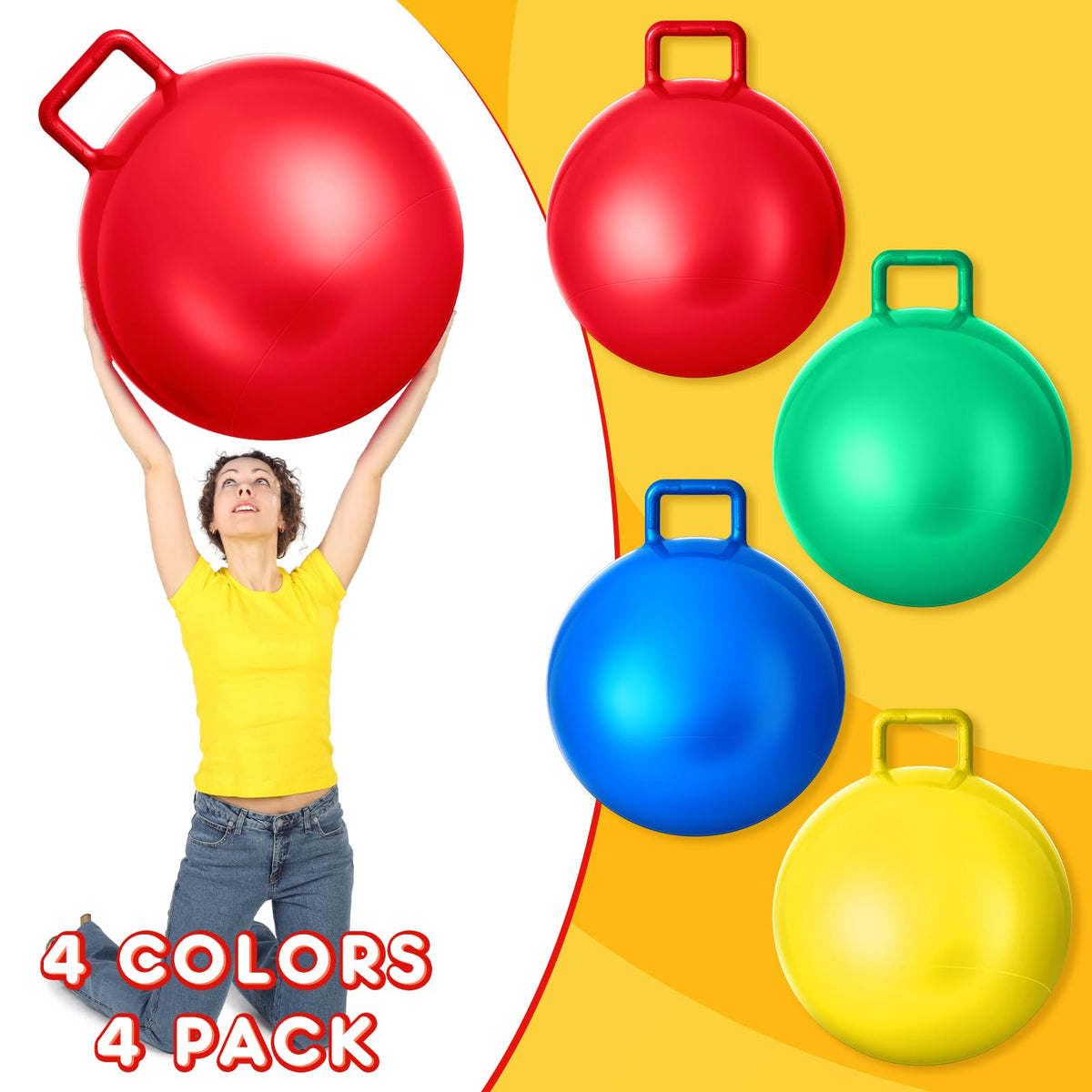 Lewtemi hopper ball family play outdoors for jumping and balance exercise.