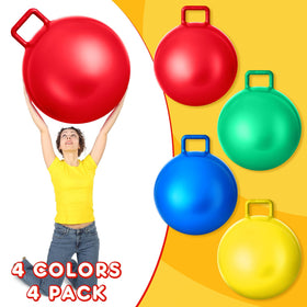 Lewtemi hopper ball family play outdoors for jumping and balance exercise.