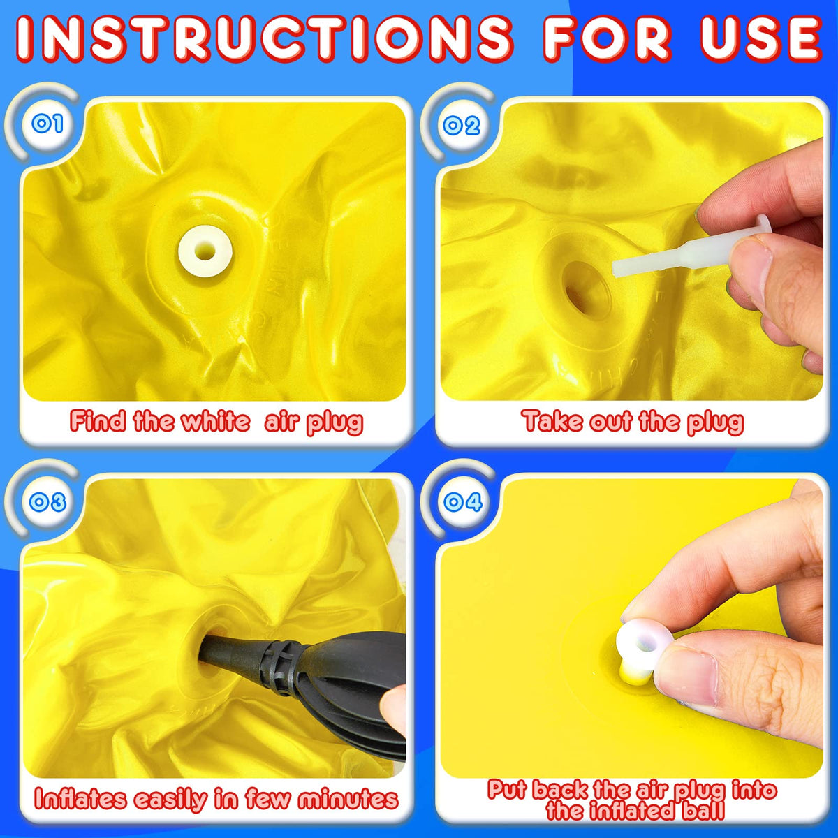Lewtemi deflated hopper ball set ready for easy storage and transport