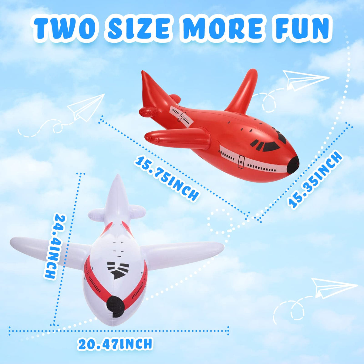 Lewtemi 24.5-inch blue inflatable plane for outdoor celebrations