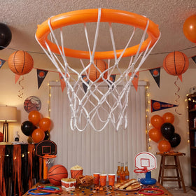 Lewtemi inflatable basketball hoop with 27.6-inch ring ready for party photos