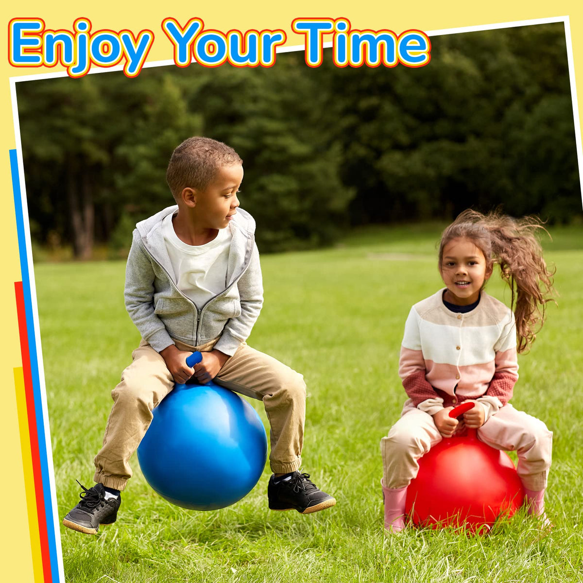 Lewtemi kids enjoying exercise on hop ball, promoting active play.