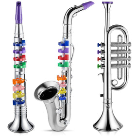 Lewtemi saxophone toy with color-coded keys, beginner-friendly learning