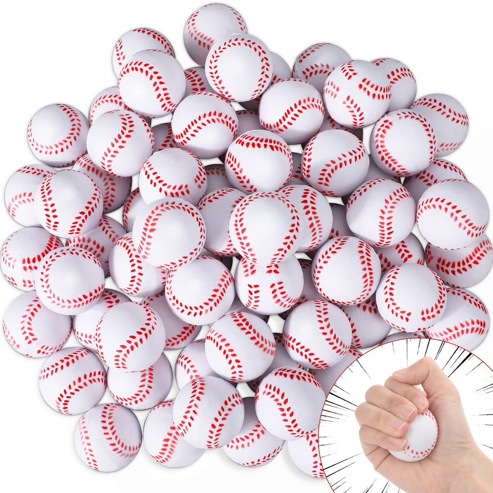 Lewtemi mini baseball stress ball front view, compact stress relief on the go