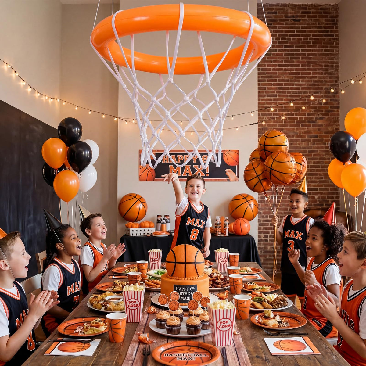 Durable PVC basketball party decor suitable for various events