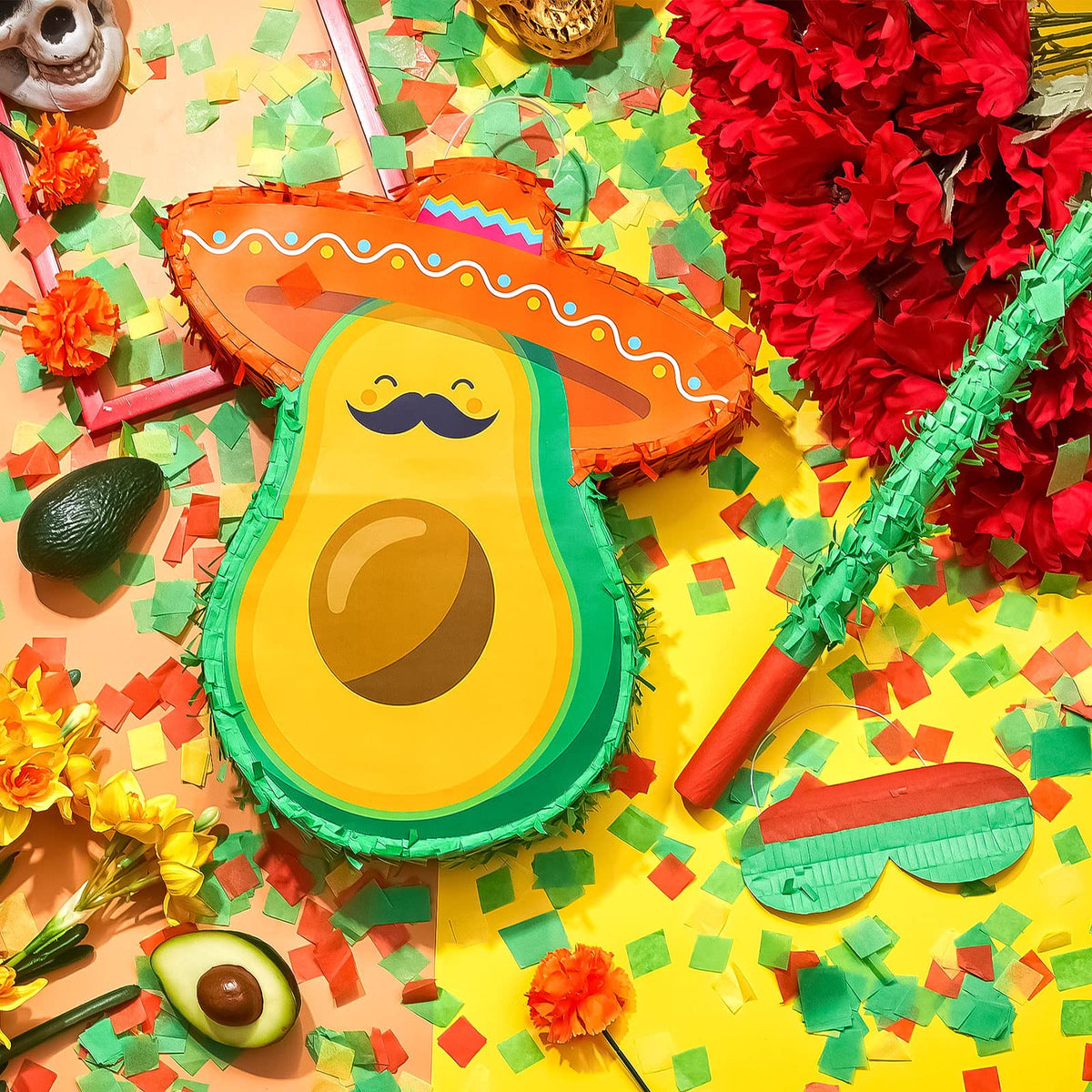 Lewtemi pinata stick and blindfold set up a classic party game