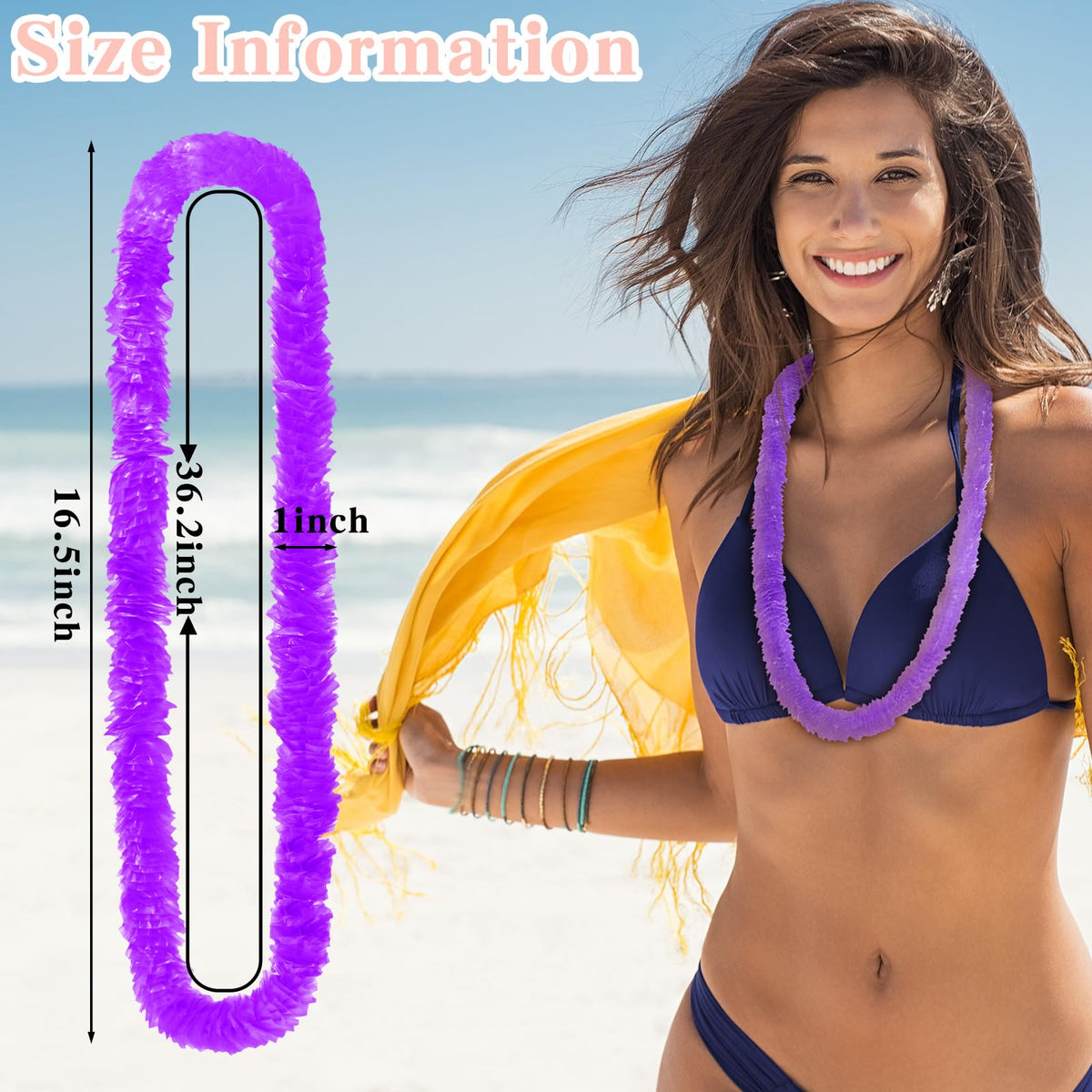 Lewtemi plastic leis vibrant colors for theme matching and bright visuals