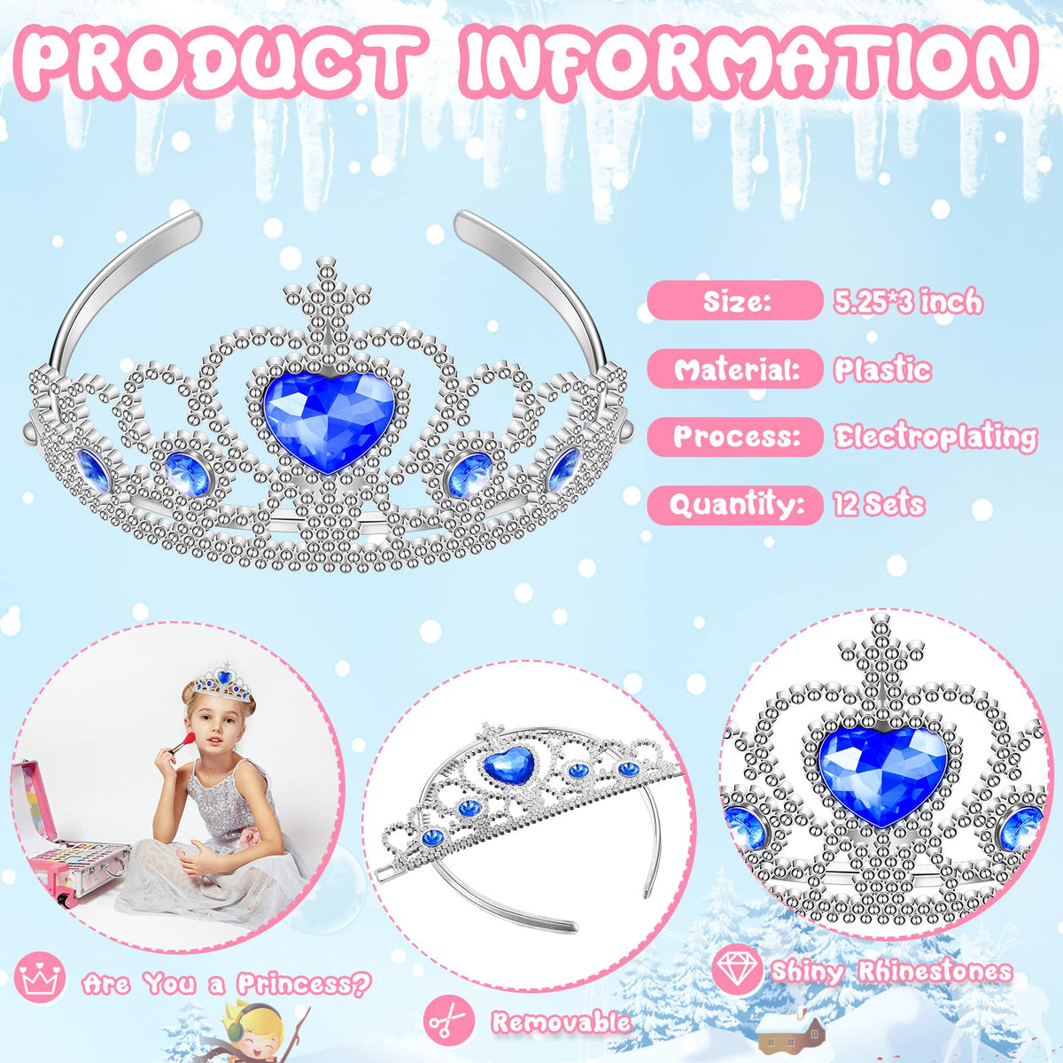 Lewtemi heart-design crowns and wands boost costume charm for kids' birthday celebrations.