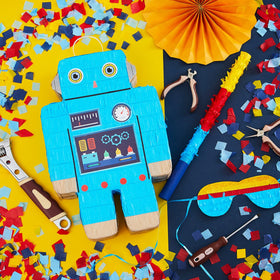 Lewtemi Robot Piñata confetti packet adds celebratory moments.
