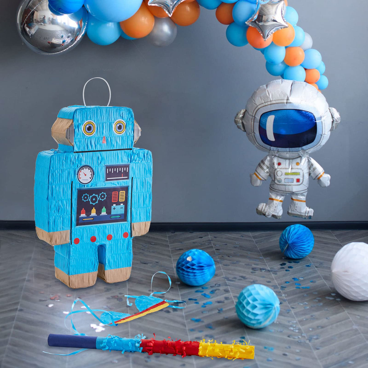 Lewtemi Robot Piñata reinforced hanging ring enables safe setup.
