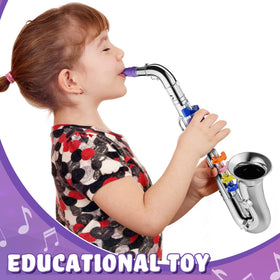 Lewtemi durable plastic saxophone toy designed for rough handling.