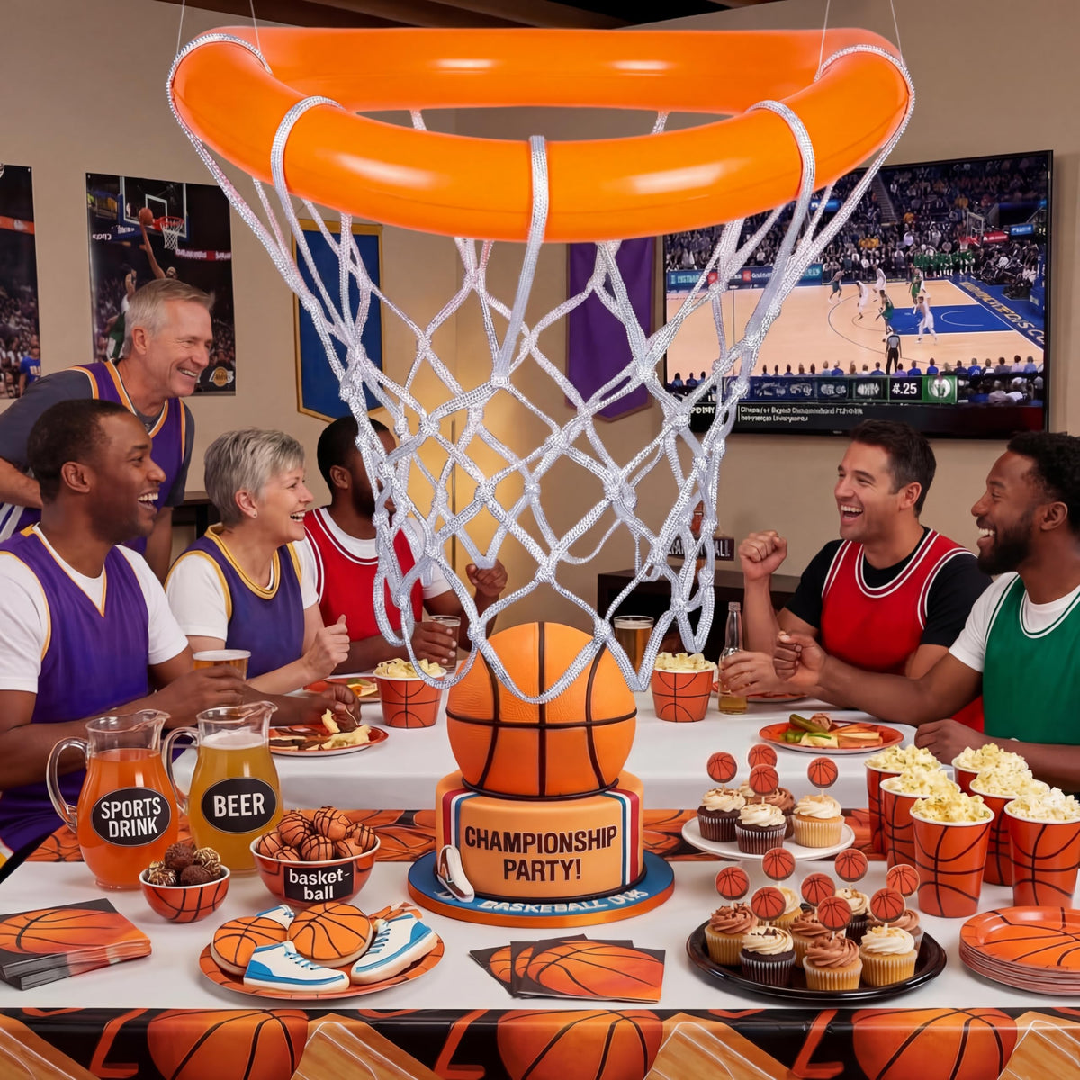 Large 27.6-inch diameter hoop as a bold focal point for nights