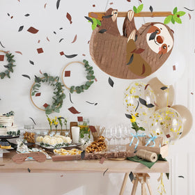 Lewtemi sloth pinata filled with candy and festive confetti