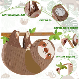 Lewtemi sloth pinata top loop for easy, secure hanging