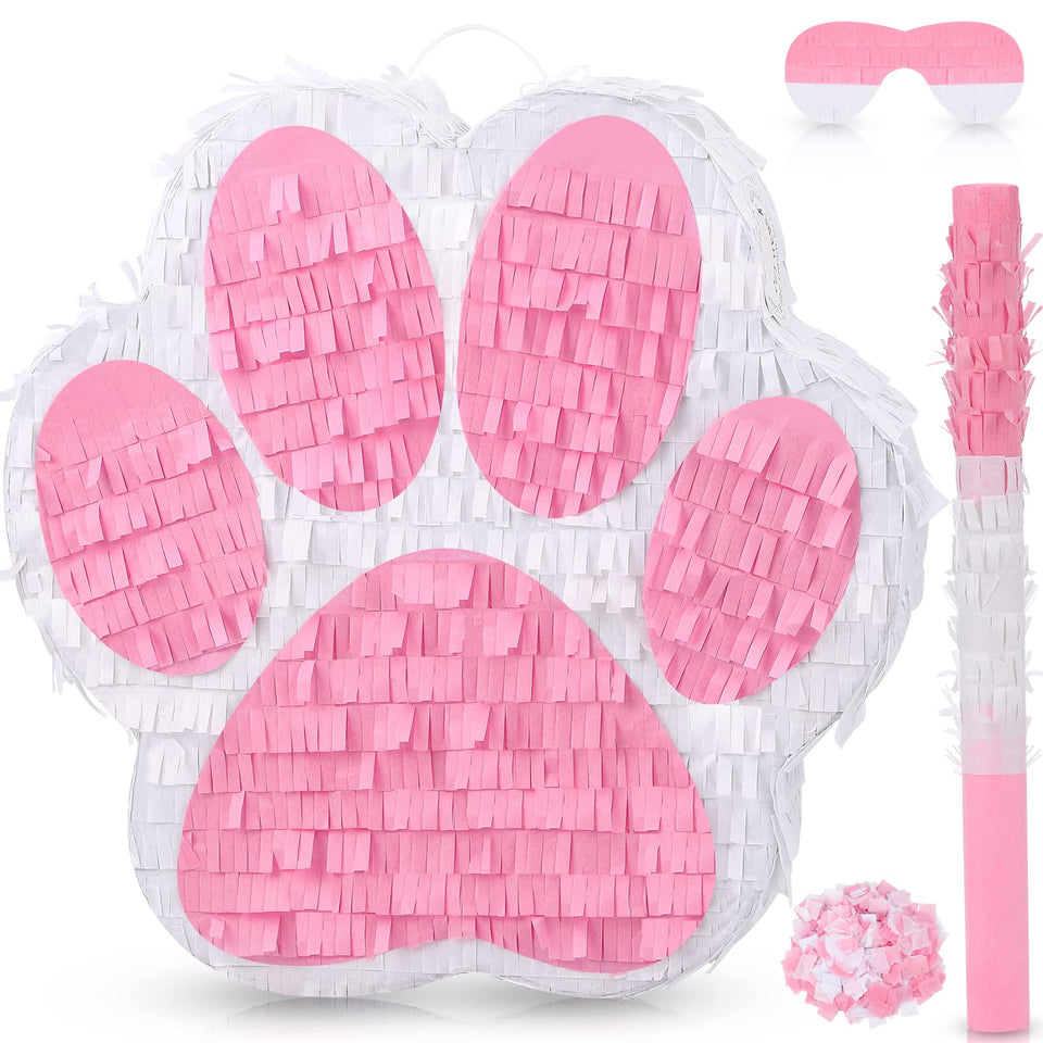 Lewtemi small dog paw pinata pink, ideal centerpiece for a puppy birthday party.
