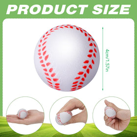 Lewtemi mini baseball stress ball closeup shows soft PU texture for gentle squeezing